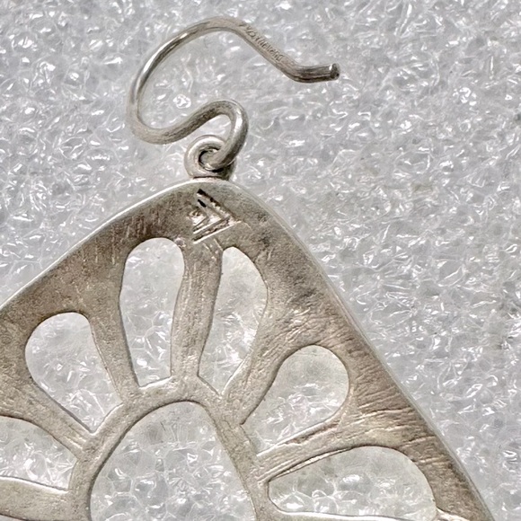 Silpada RARE Vintage Sterling Silver Cutout Earrings w/Hanging Pearls - Picture 4 of 7